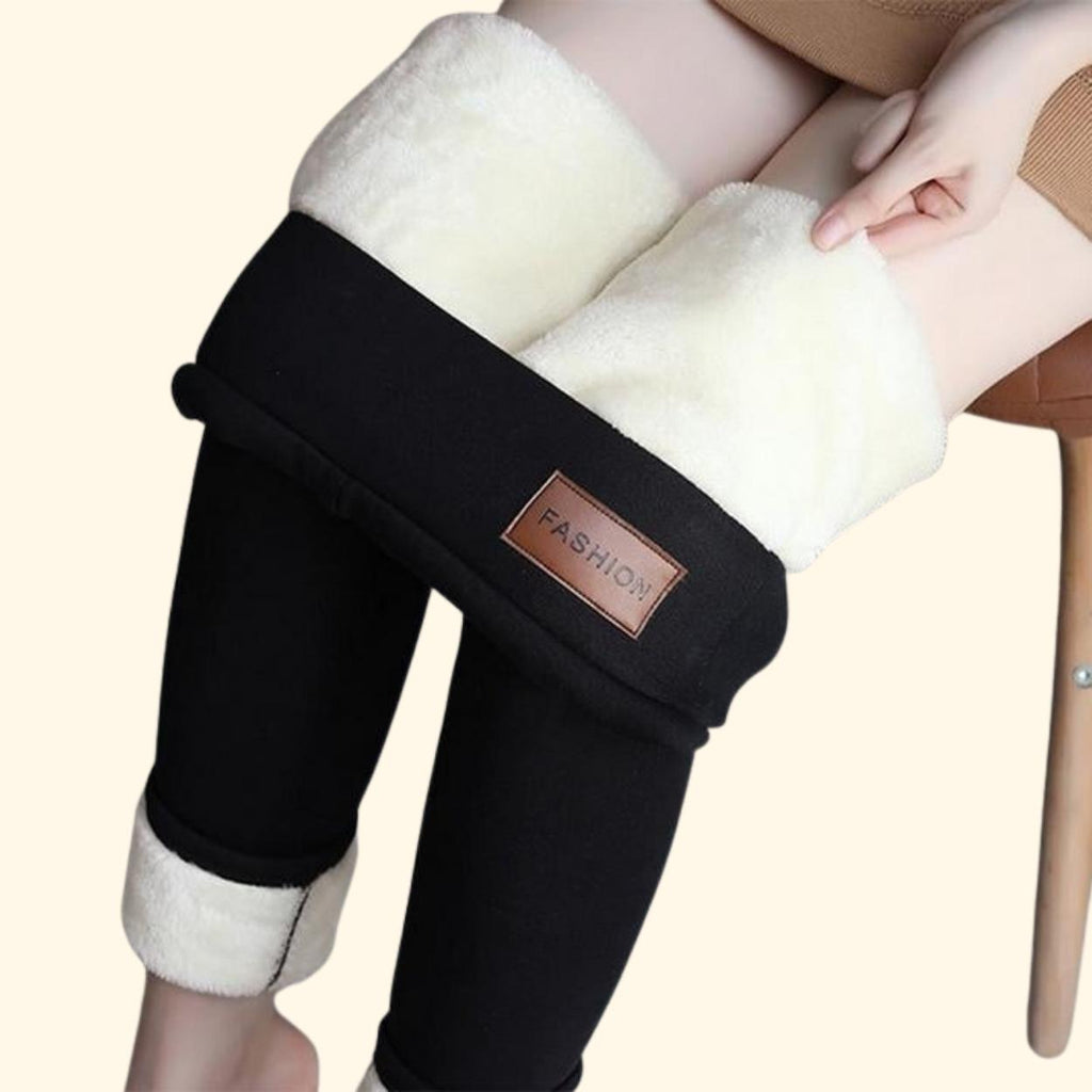 Sersu Thick Winter Socks Tights with Fleece Inside Skin Color